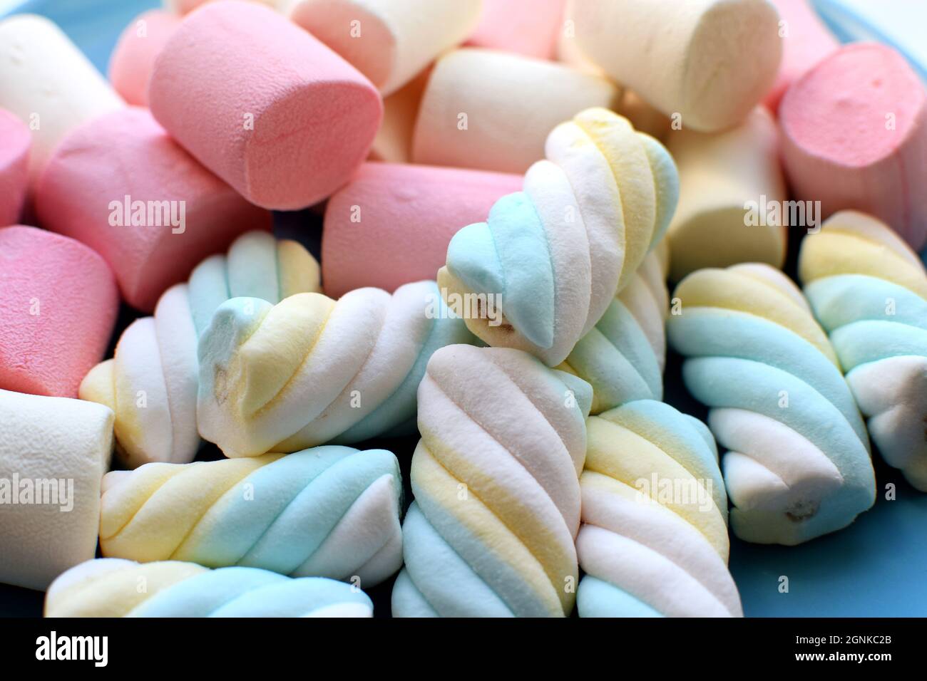 Multicolored marshmallows. Background or texture of colorful pink and