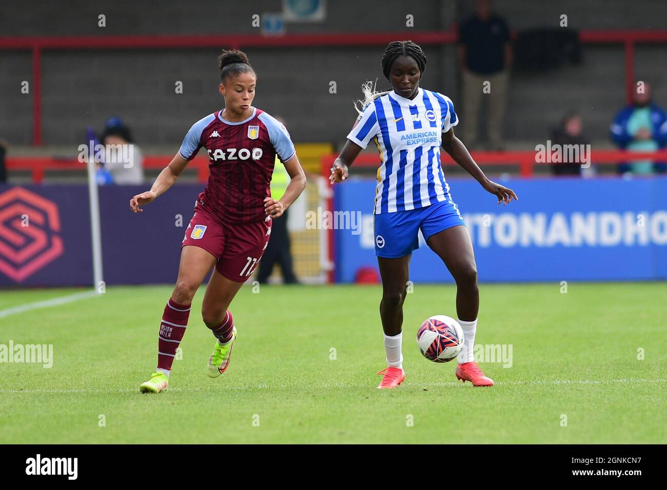during the Barclays FA Womens Super League Brighton and Hove Albion v Aston Villa at The Peoples Pension Stadium-England Stock Photo