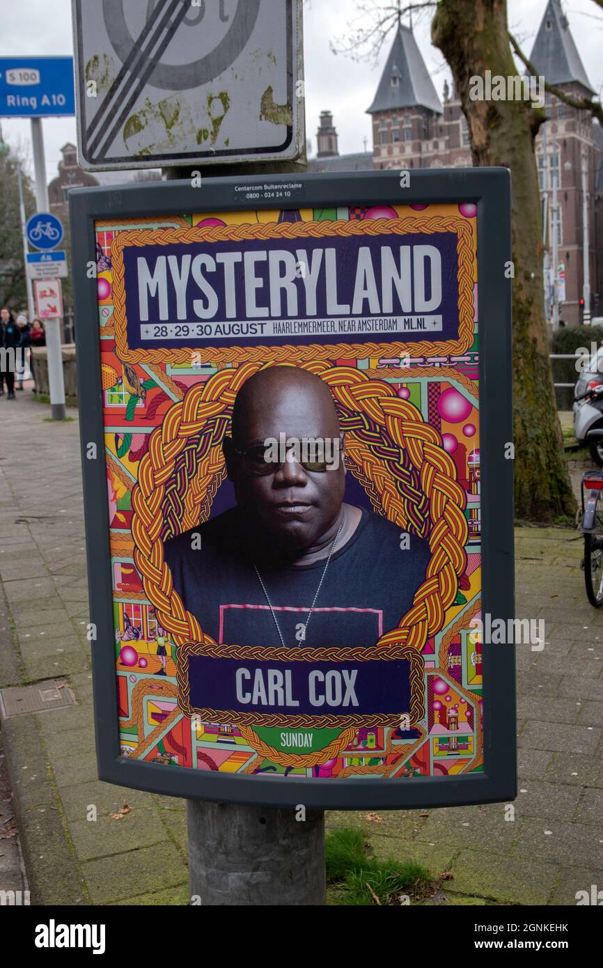 Billboard Mysteryland Carl Cox At Amsterdam The Netherlands 2020 Stock Photo