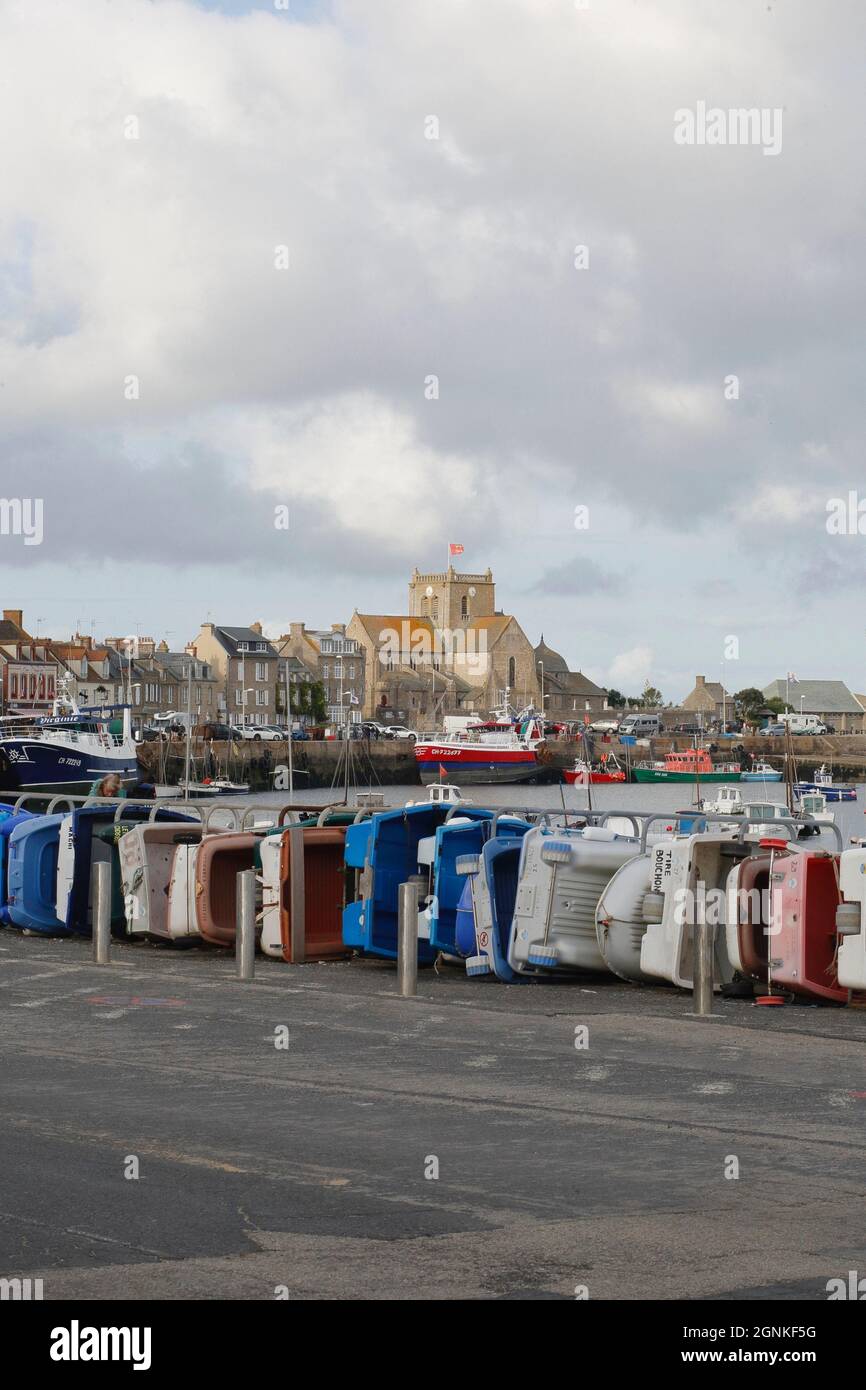 A view of the Barfleur Harbor, Cotentin Peninsula, Normandy, France