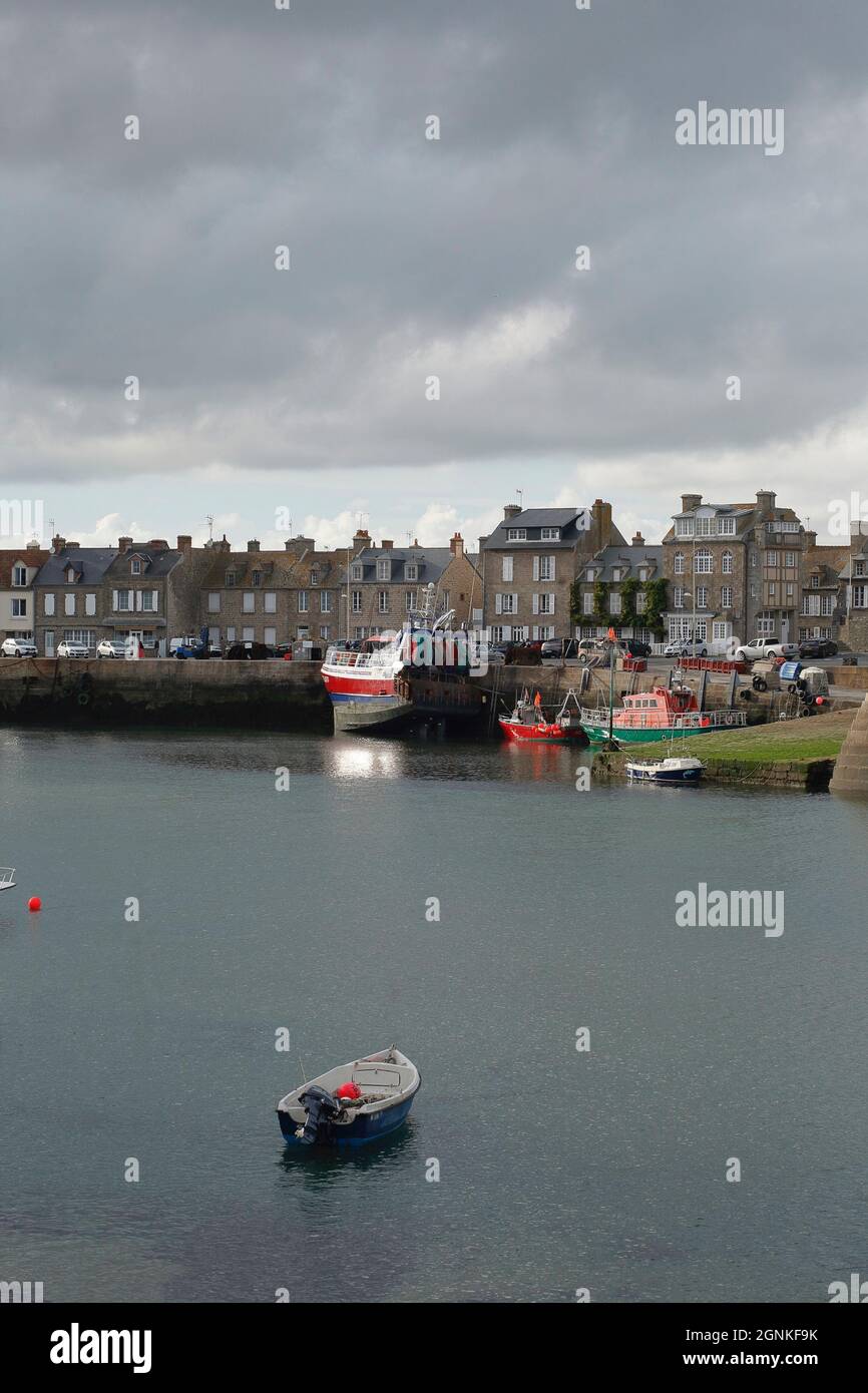 A view of the Barfleur Harbor, Cotentin Peninsula, Normandy, France