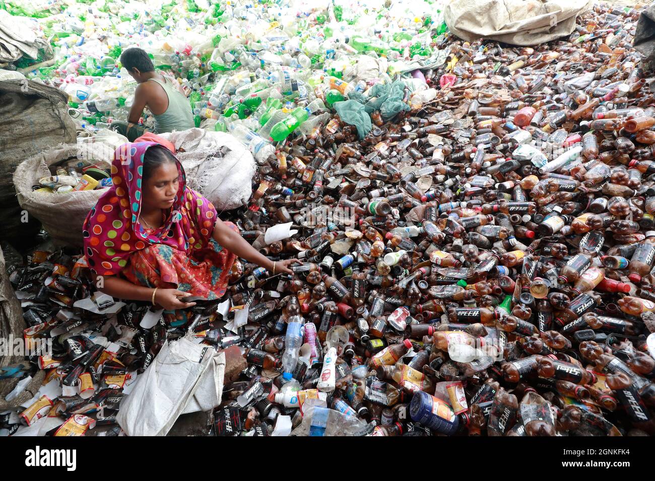 Dhaka, Bangladesh September 26, 2021 Bangladeshi Workers work at a