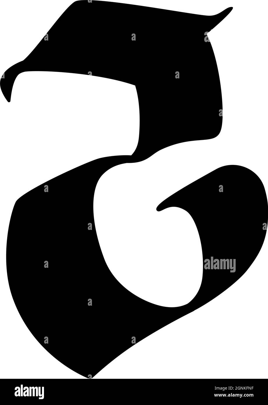 Letter G, in the Gothic style. Vector. Alphabet. The symbol is