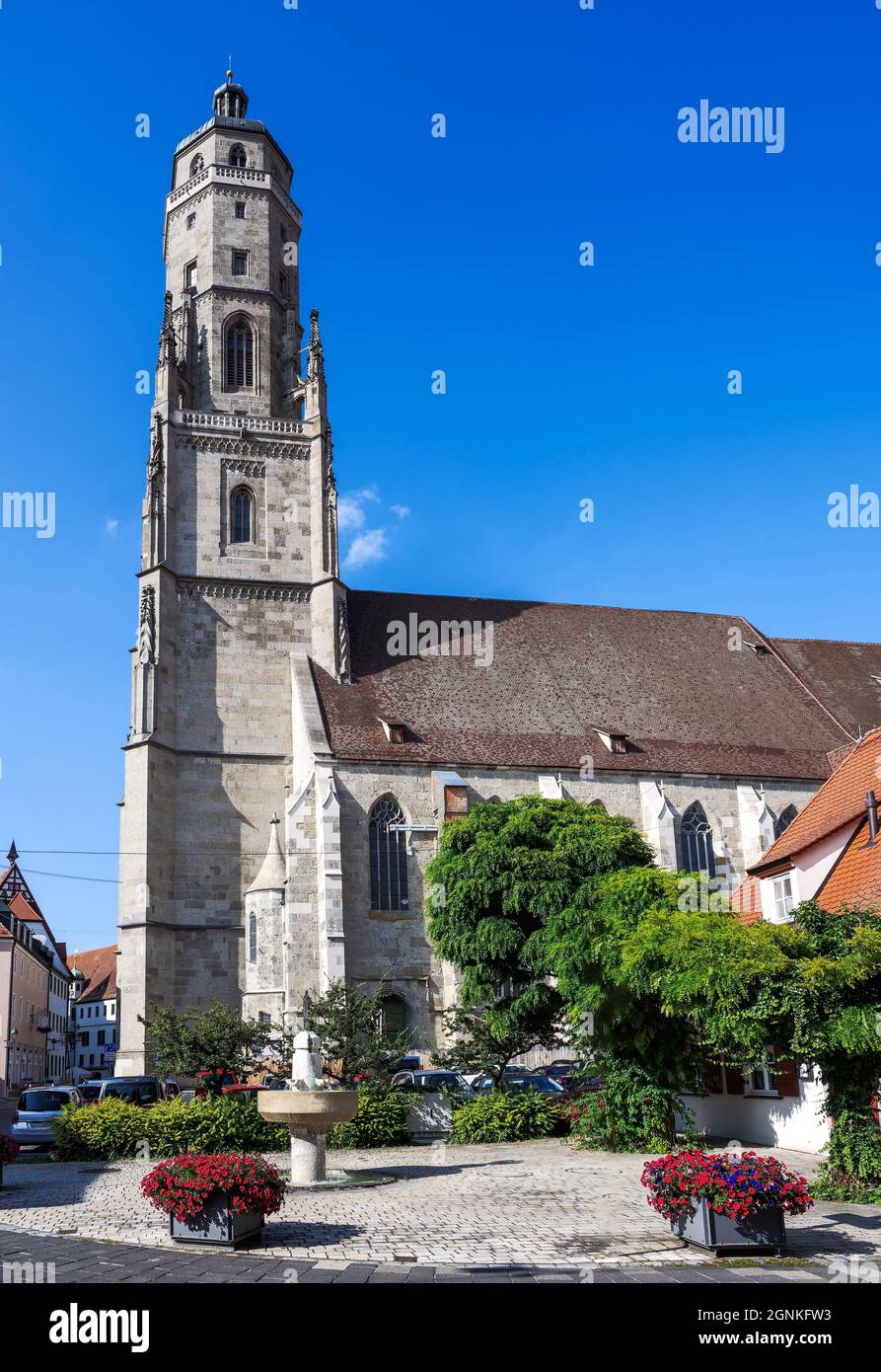 Church tower of Noerdlingen (Bavaria, Germany) called Daniel Stock