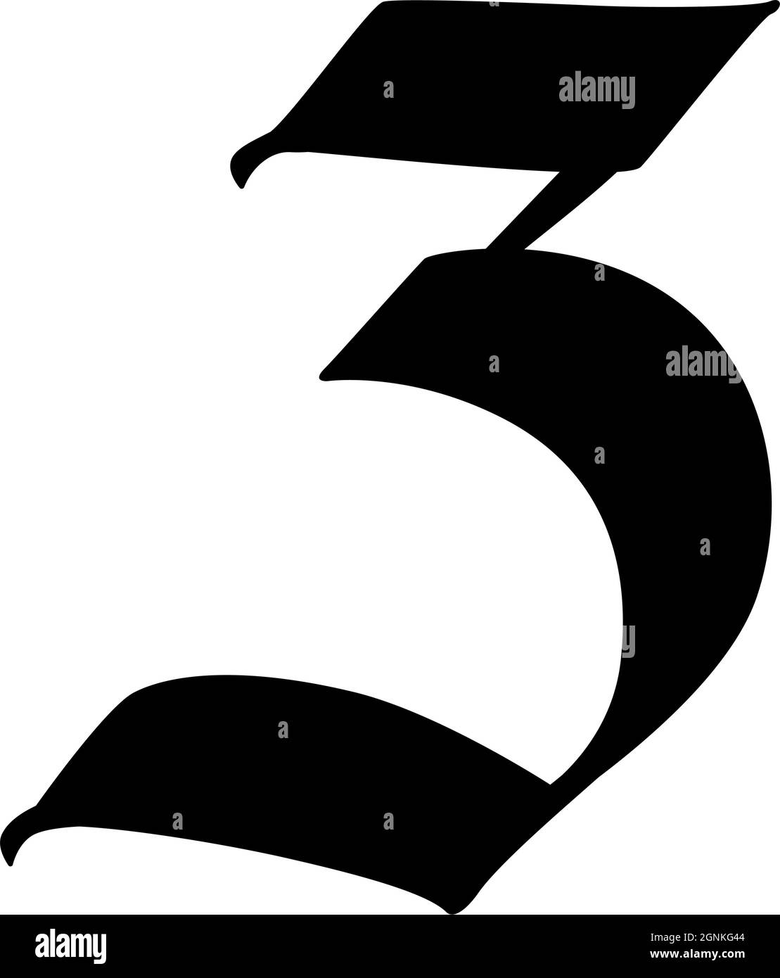 The letter Z in the Gothic style. Vector. Alphabet. The symbol is isolated on a white background. Old Russian calligraphy. Medieval Russian letter. Lo Stock Vector