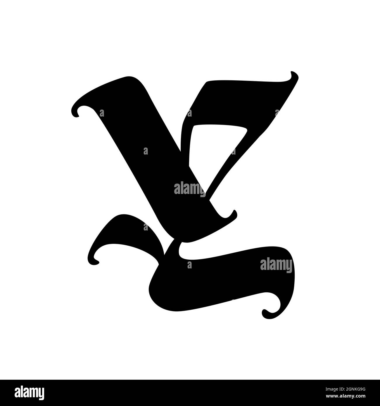 Letter Y, in the Gothic Style. Vector. Alphabet. the Symbol is Isolated on  a White Background. Calligraphy and Lettering Stock Vector - Illustration  of decor, design: 160996151