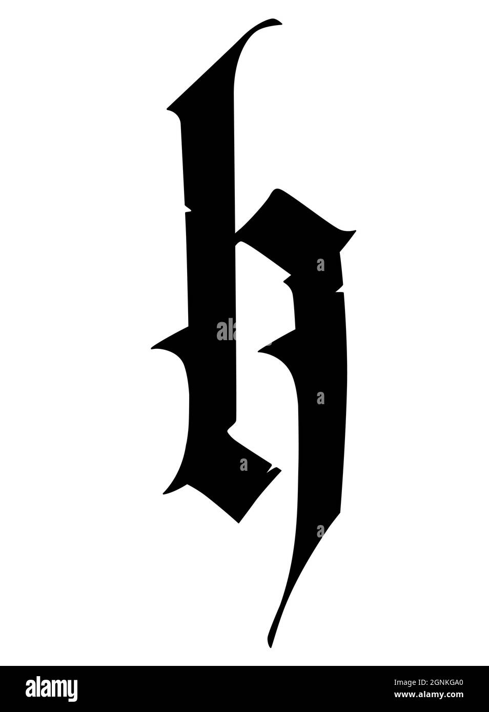 Letter h in the Gothic style. Vector. Alphabet. The symbol is isolated on a  white background. Calligraphy and lettering. Medieval Latin letter. Logo f  Stock Vector Image & Art - Alamy