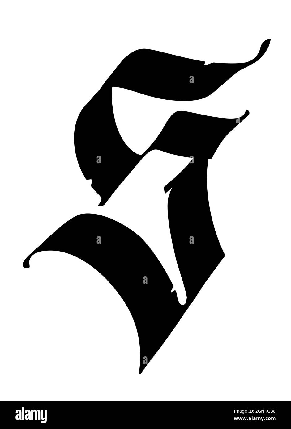 Letter s in the Gothic style. Vector. Alphabet. The symbol is isolated on a  white background. Calligraphy and lettering. Medieval Latin letter. Logo f  Stock Vector Image \u0026 Art - Alamy, image size:941x1390