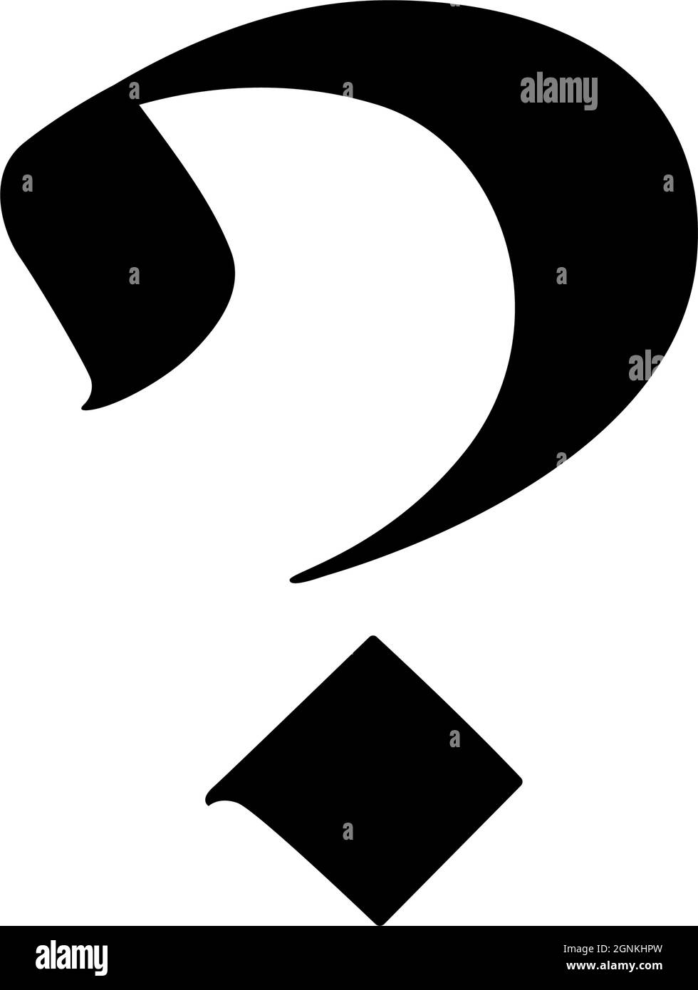 Question mark in the gothic style. Vector. Alphabet. Punctuation mark. Calligraphy and lettering. Elegant font for tattoos. Stock Vector