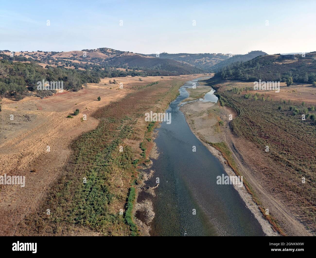 Hidden Bridge at Salmon Falls usually submerged under 40' of water in