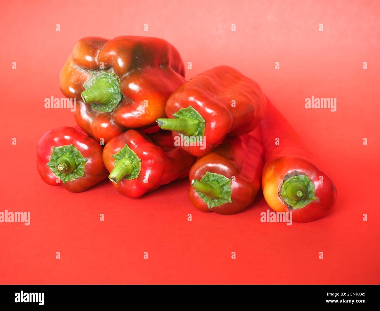 red peppers (scientific name Capsicum aka bell peppers) vegetables