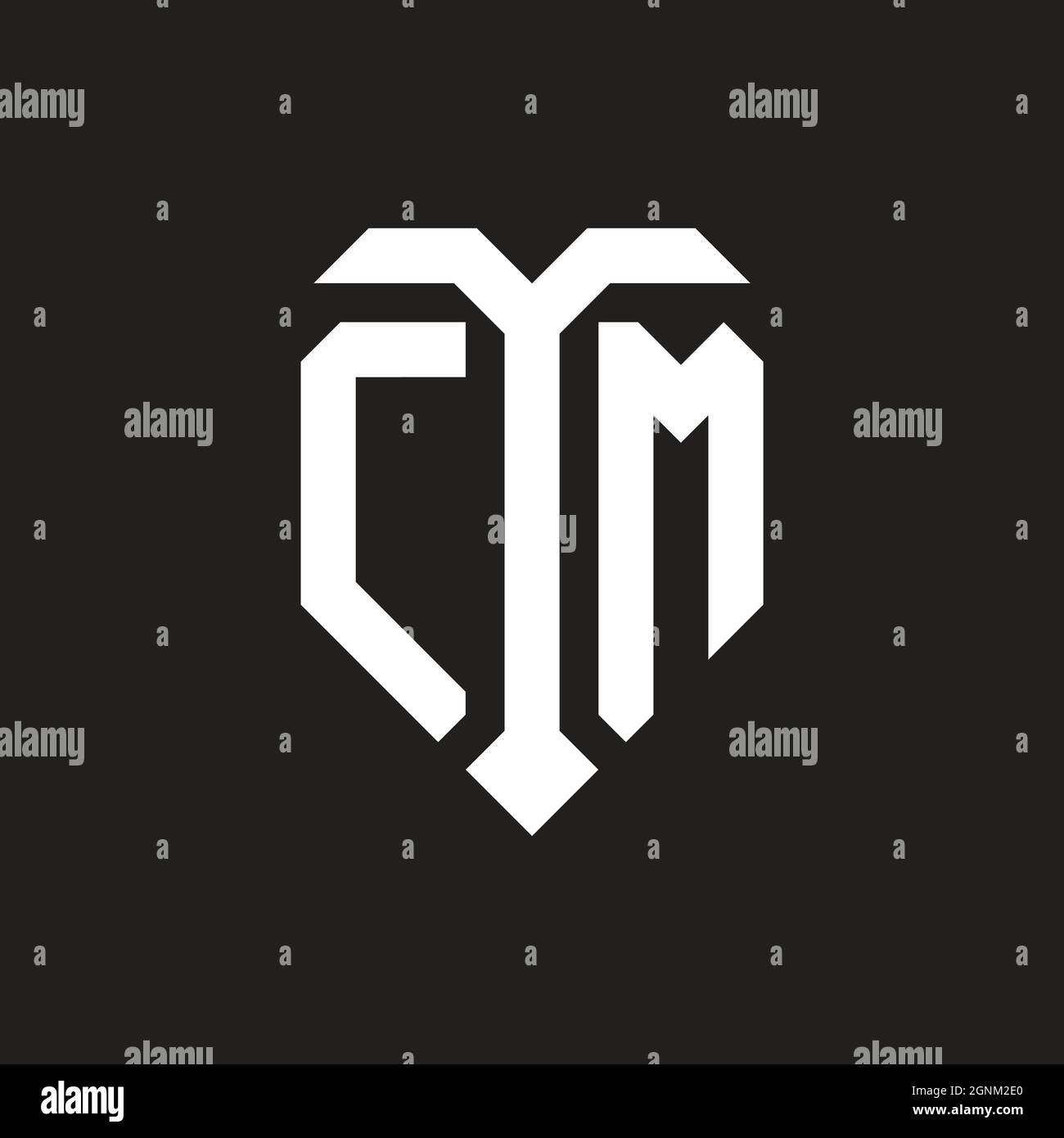 CO logo with shield white orange shape design template isolated on black background Stock Vector