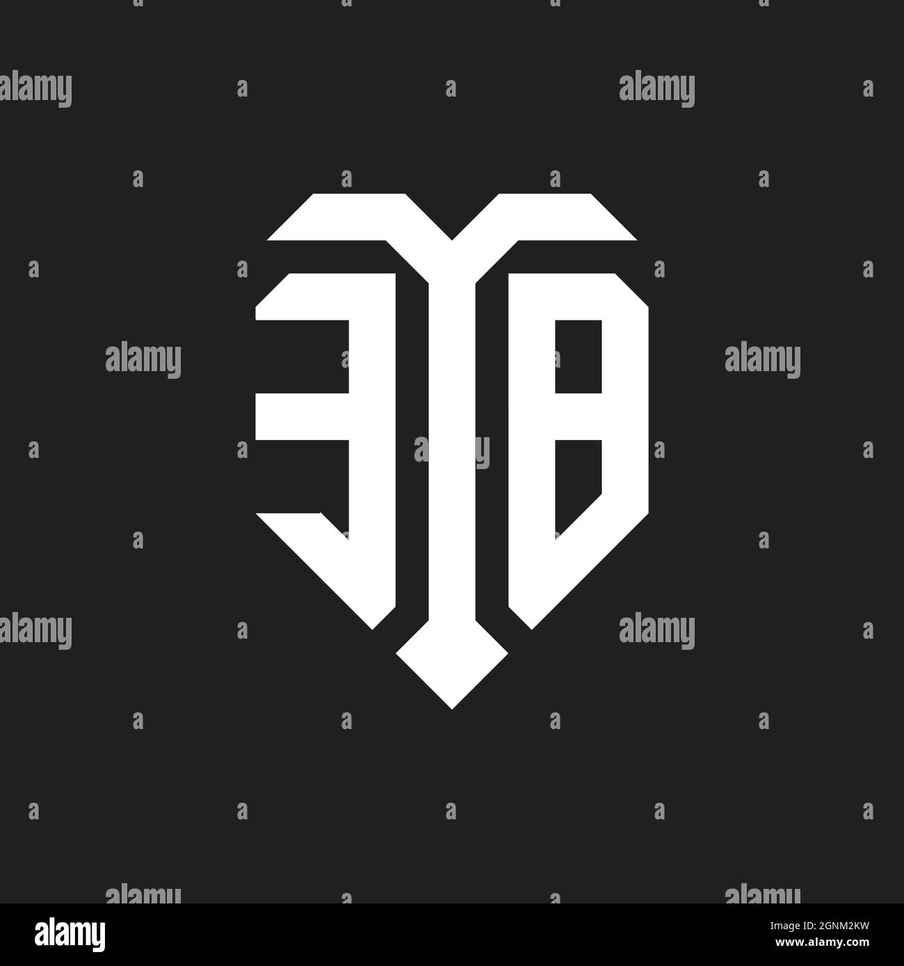 EF logo with shield white orange shape design template isolated on black background Stock Vector