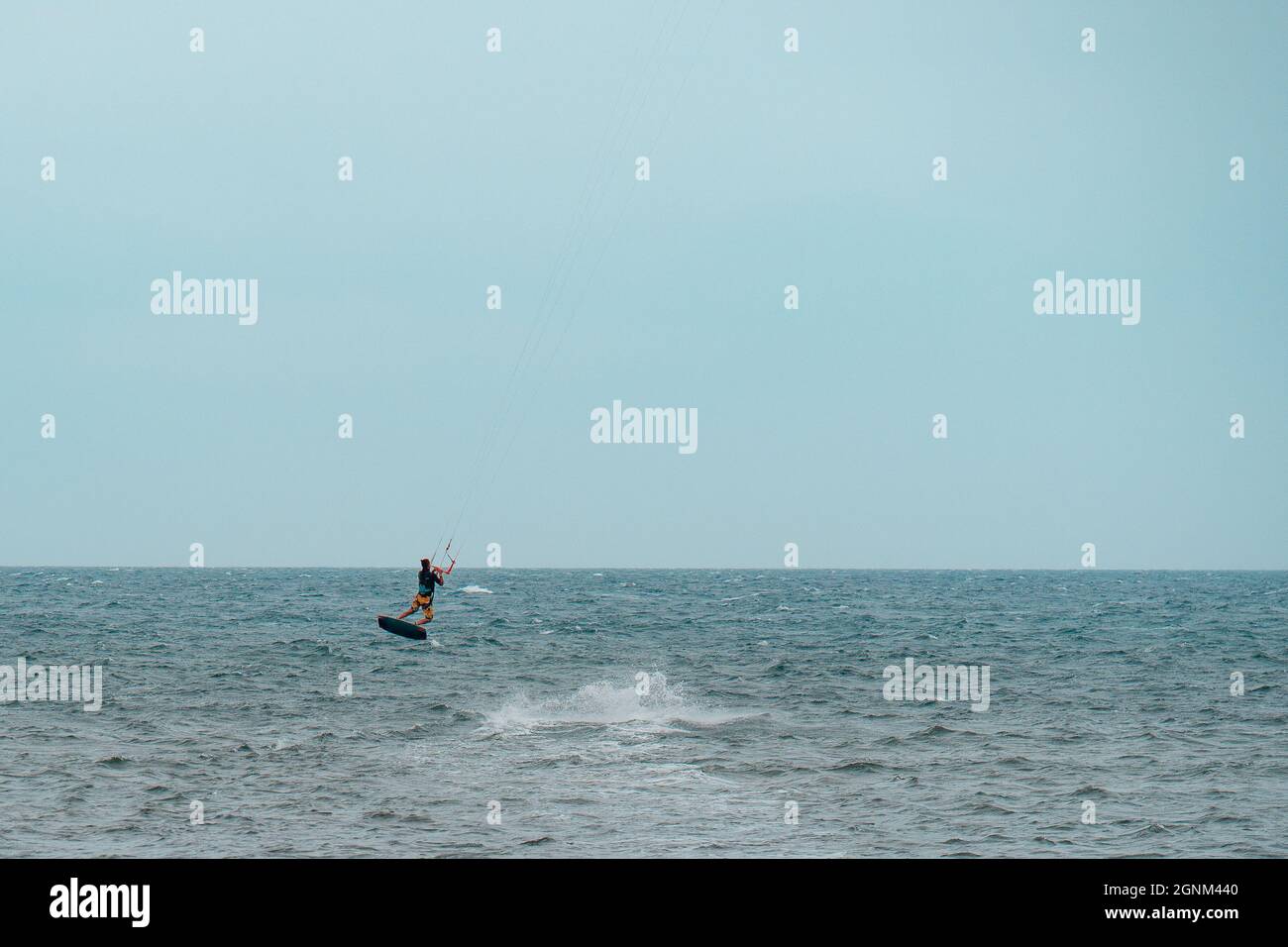 High Jump of a Kitesurf During a Windy Day Stock Photo Alamy