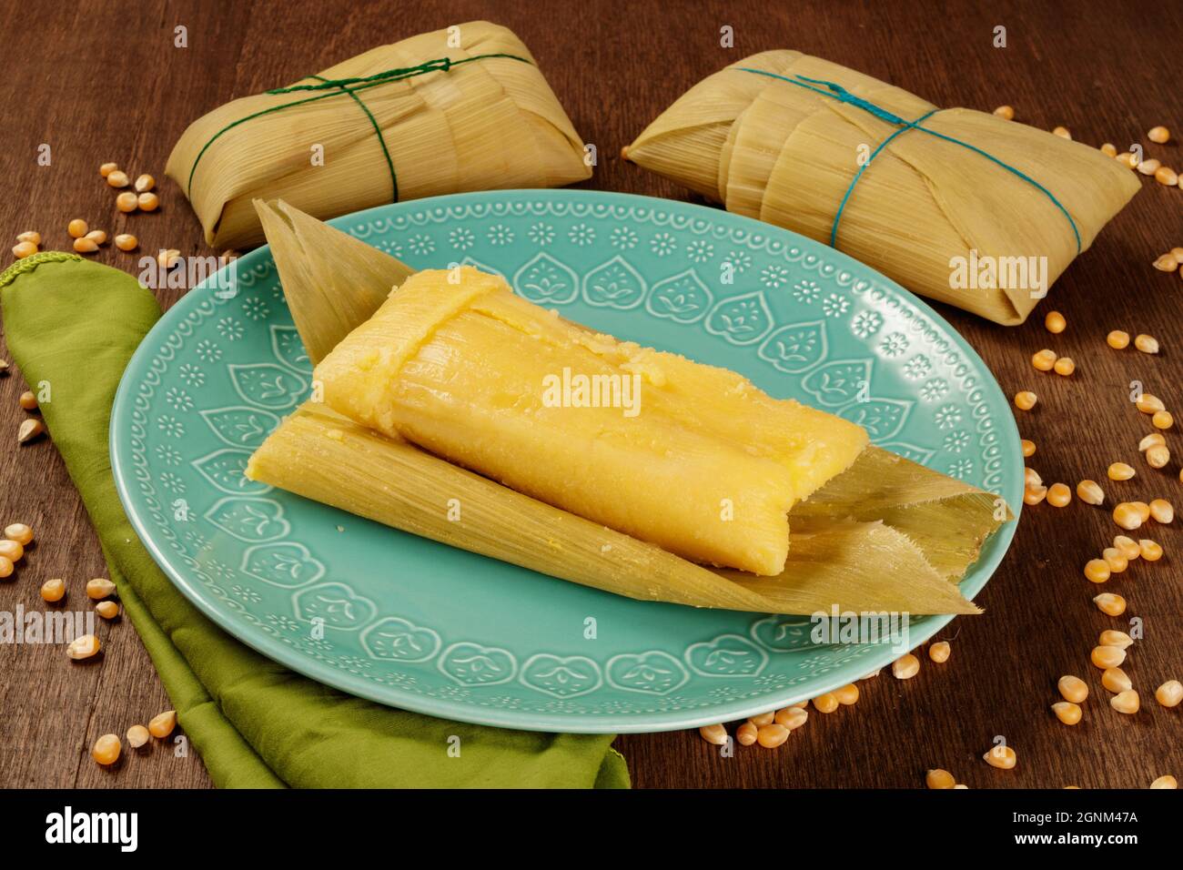 Pamonha, doce de milho tradicional do Brasil Stock Photo