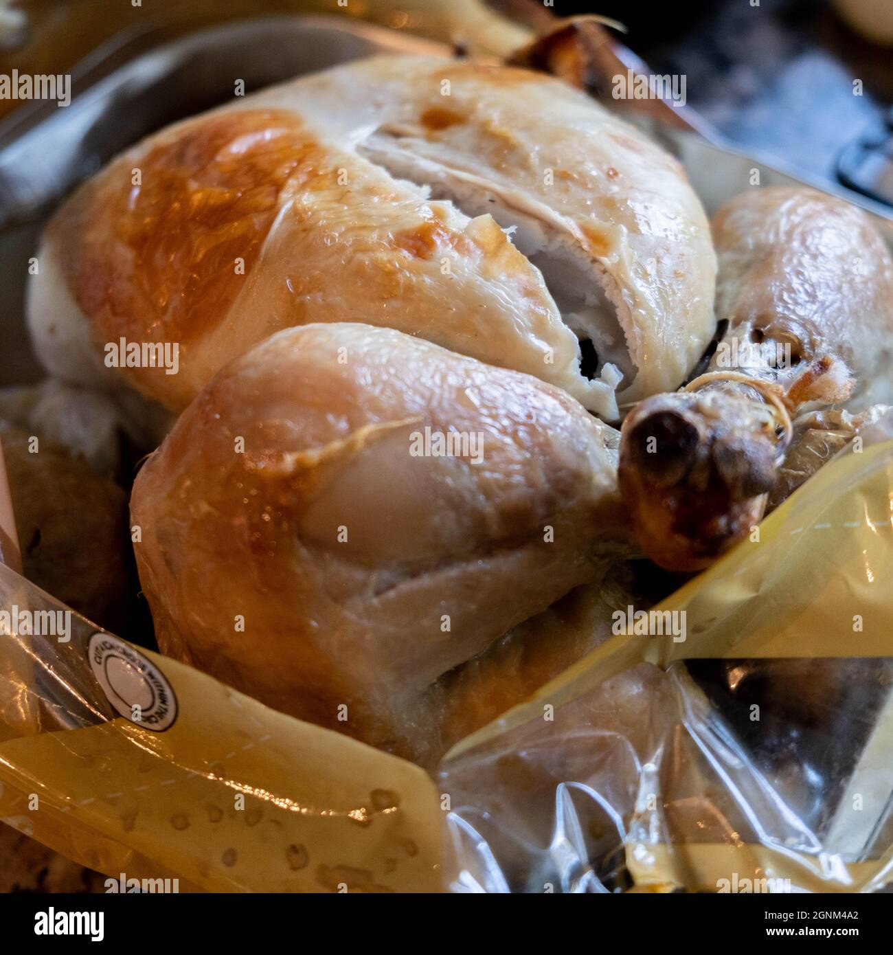 Roast In The Bag Chicken With No People Stock Photo Alamy