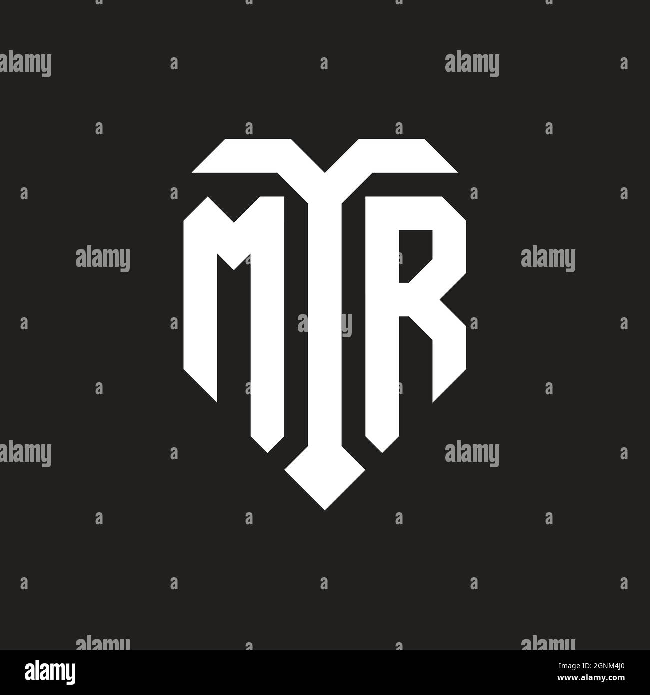 NF logo with shield white orange shape design template isolated on black background Stock Vector