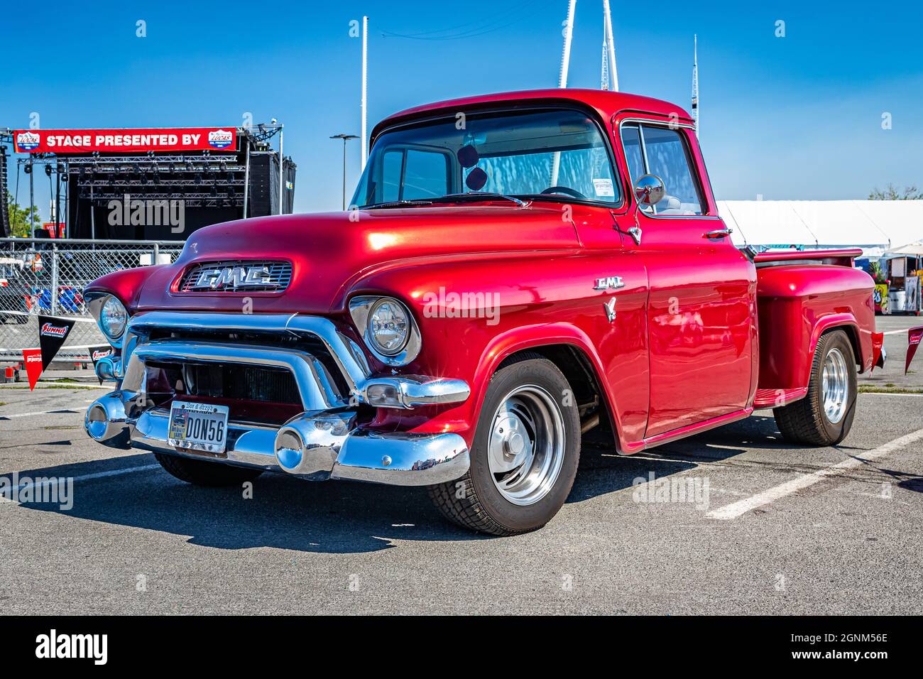 Reno, NV August 4, 2021 1956 GMC 1500 half ton pickup truck at a