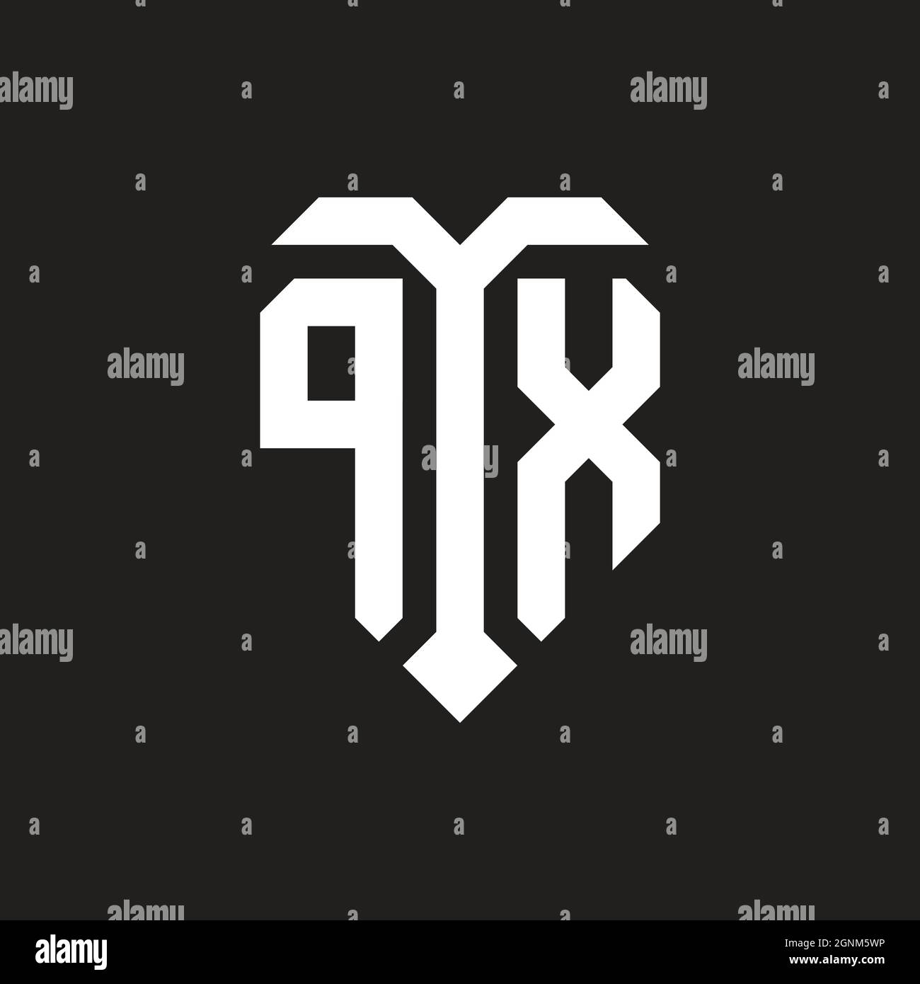 QN logo with shield white orange shape design template isolated on ...
