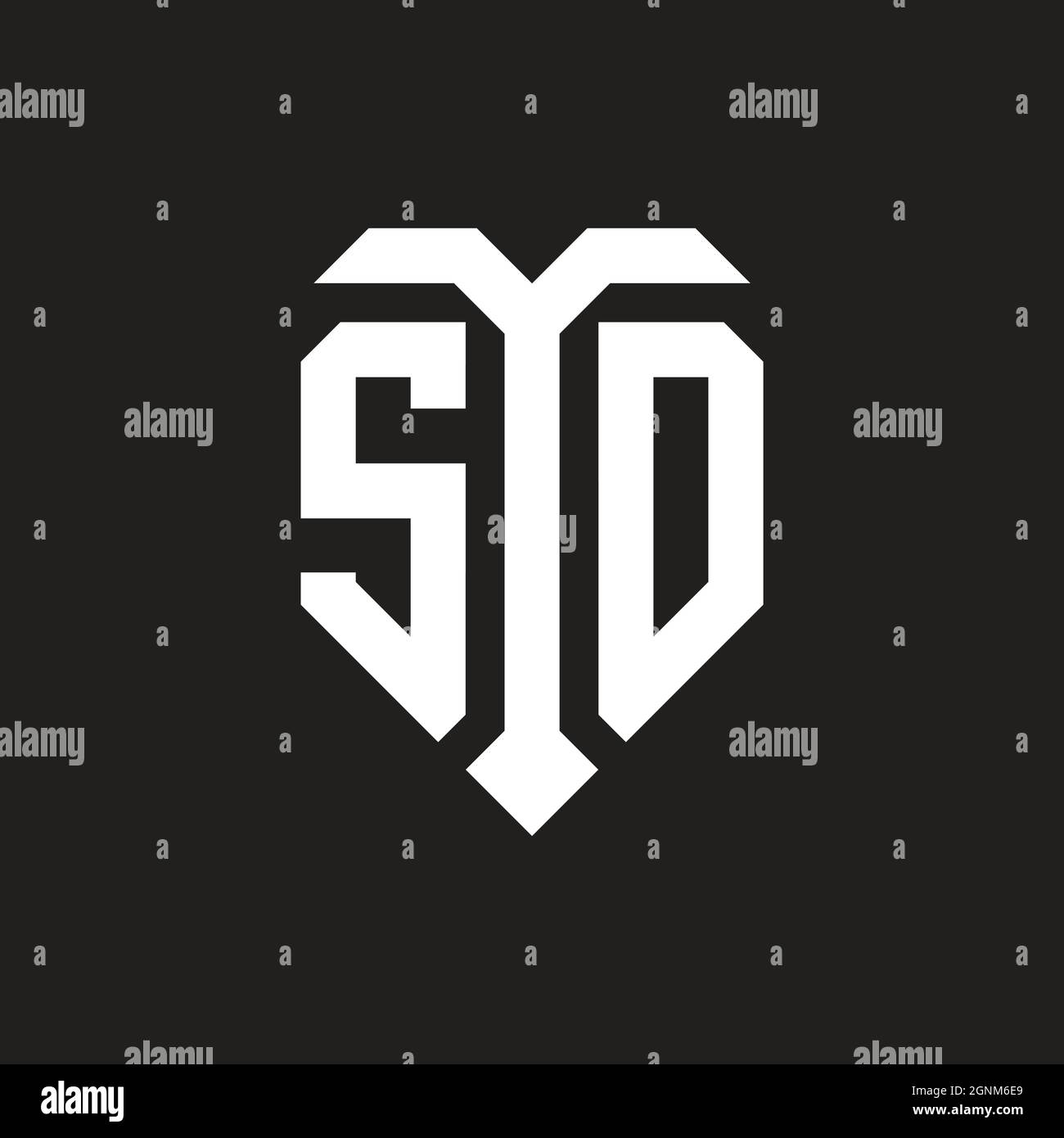 UI logo with shield white orange shape design template isolated on black background Stock Vector