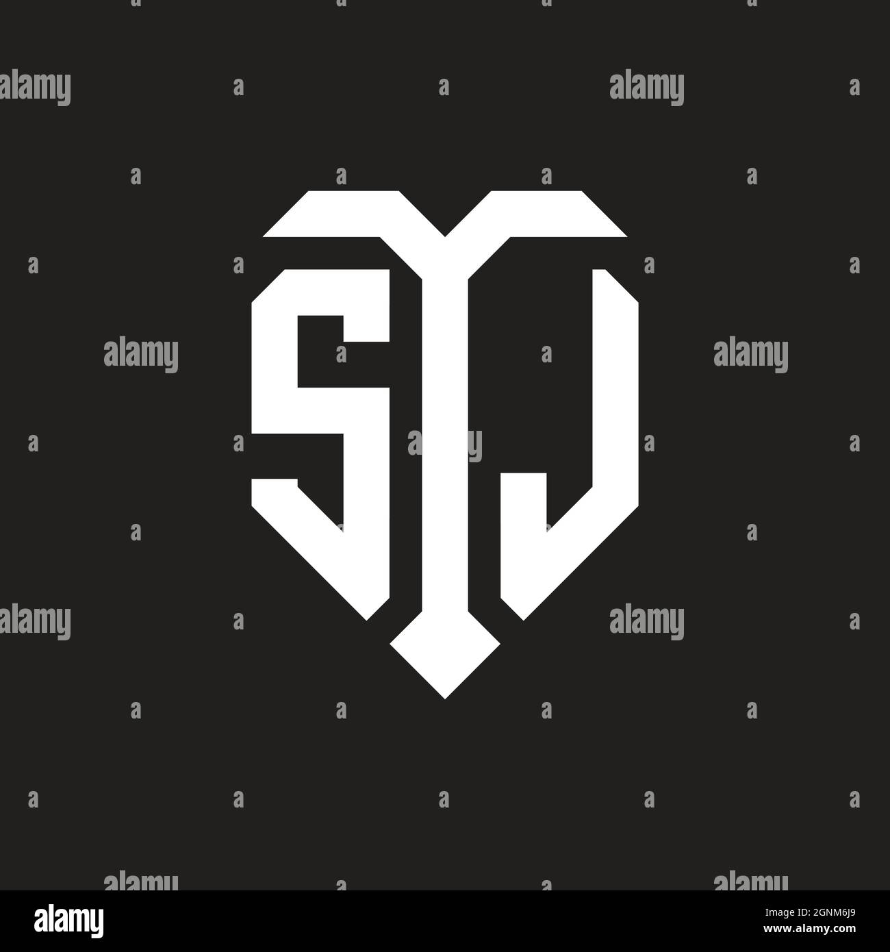 UF logo with shield white orange shape design template isolated on black background Stock Vector