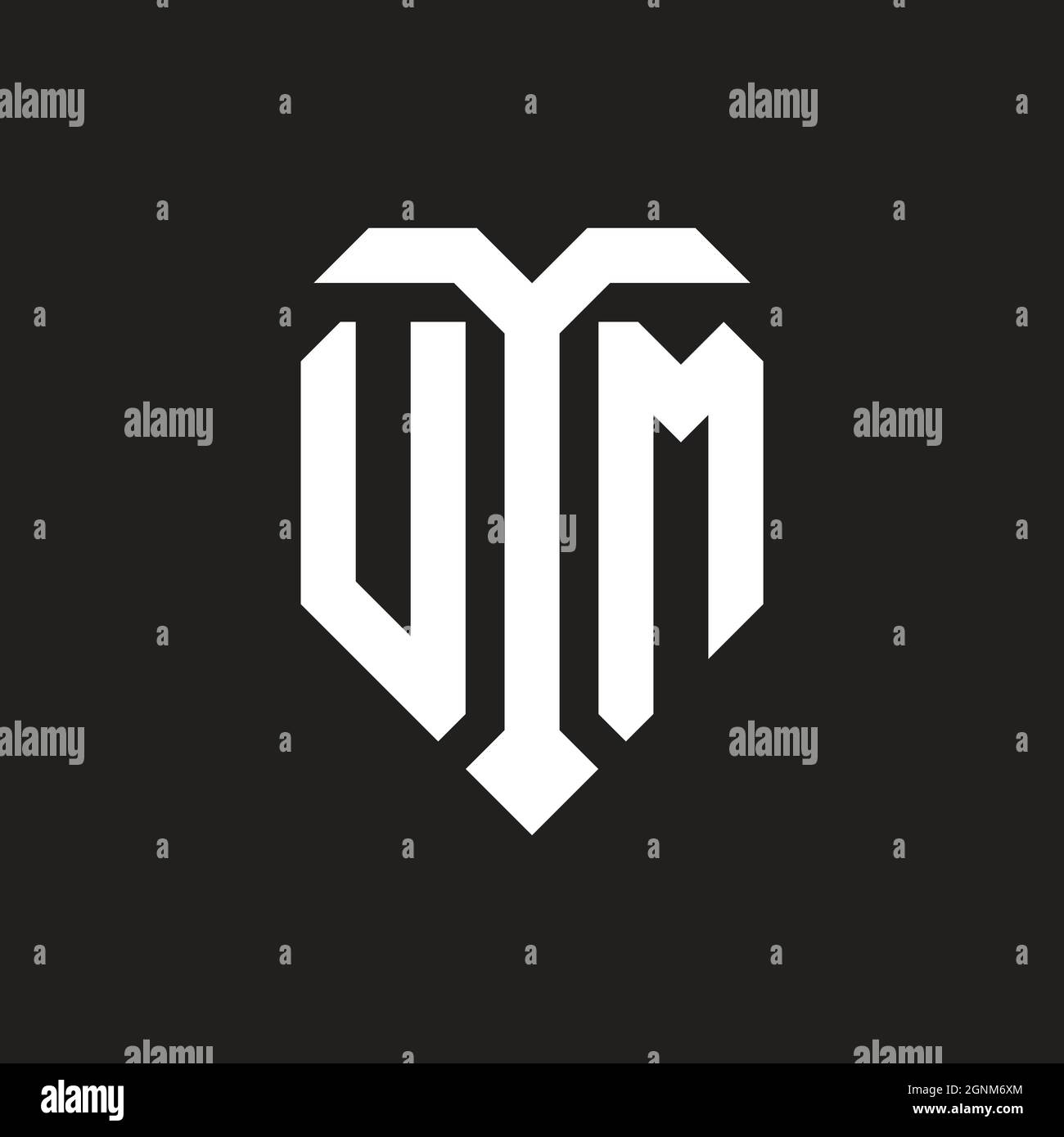 XI logo with shield white orange shape design template isolated on black background Stock Vector