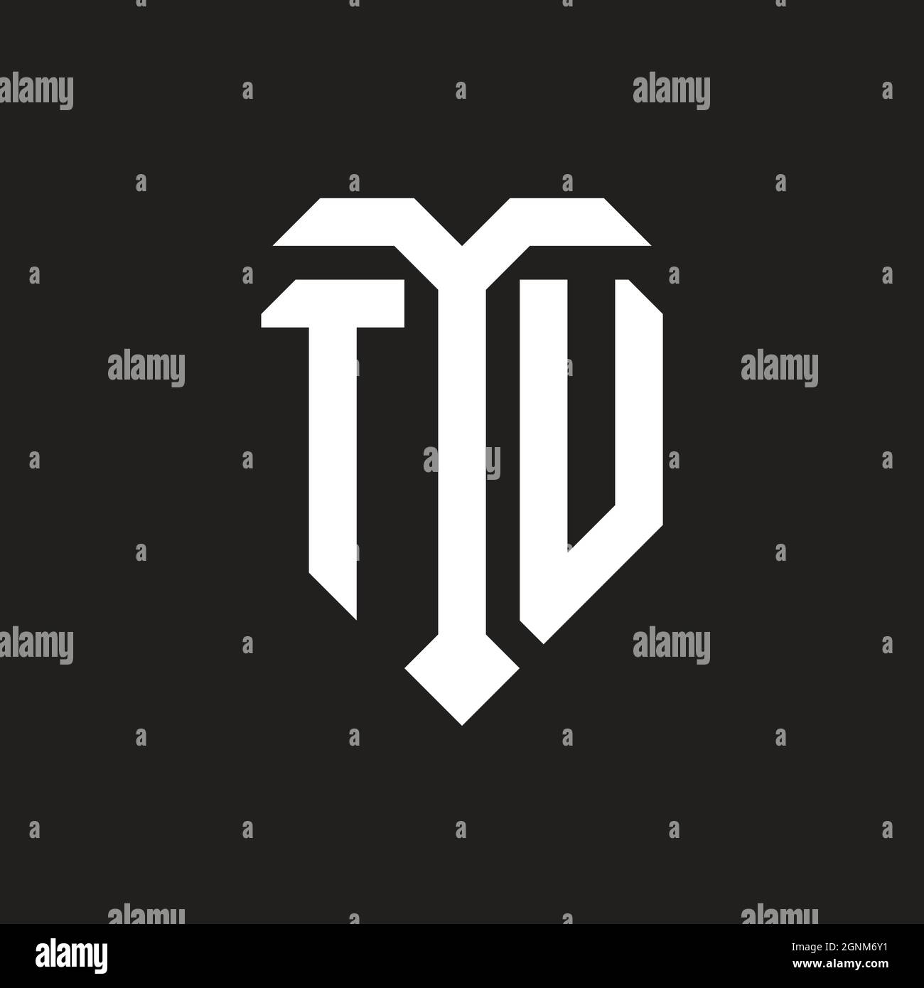 WP logo with shield white orange shape design template isolated on black background Stock Vector