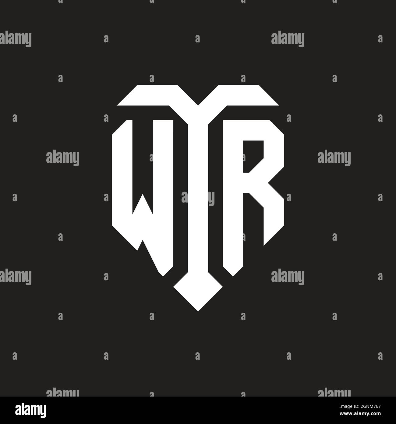 YO logo with shield white orange shape design template isolated on black background Stock Vector