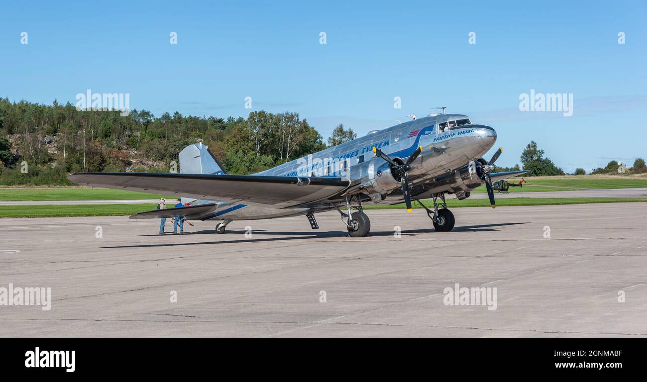 Gothenburg, Sweden - August 30 2008: Douglas DC-3 at Göteborg Aero Show ...