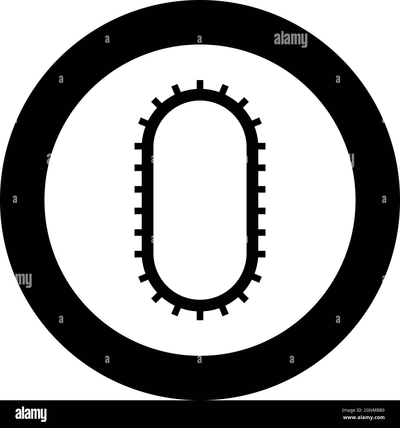 Strap for engine washing machine Cambelt Shootless belt icon in circle round black color vector illustration solid outline style simple image Stock Vector