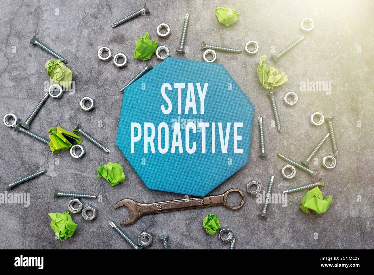 Text sign showing Stay Proactive. Word for Taking own decision to go