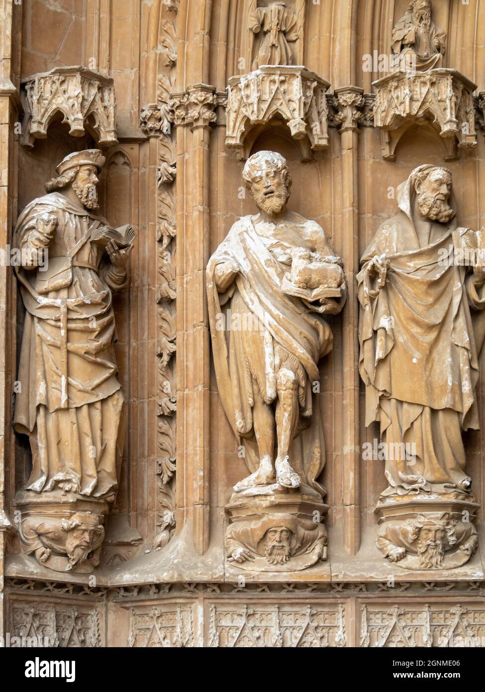 Stone carving detail from the Palma Cathedral portal Stock Photo Alamy