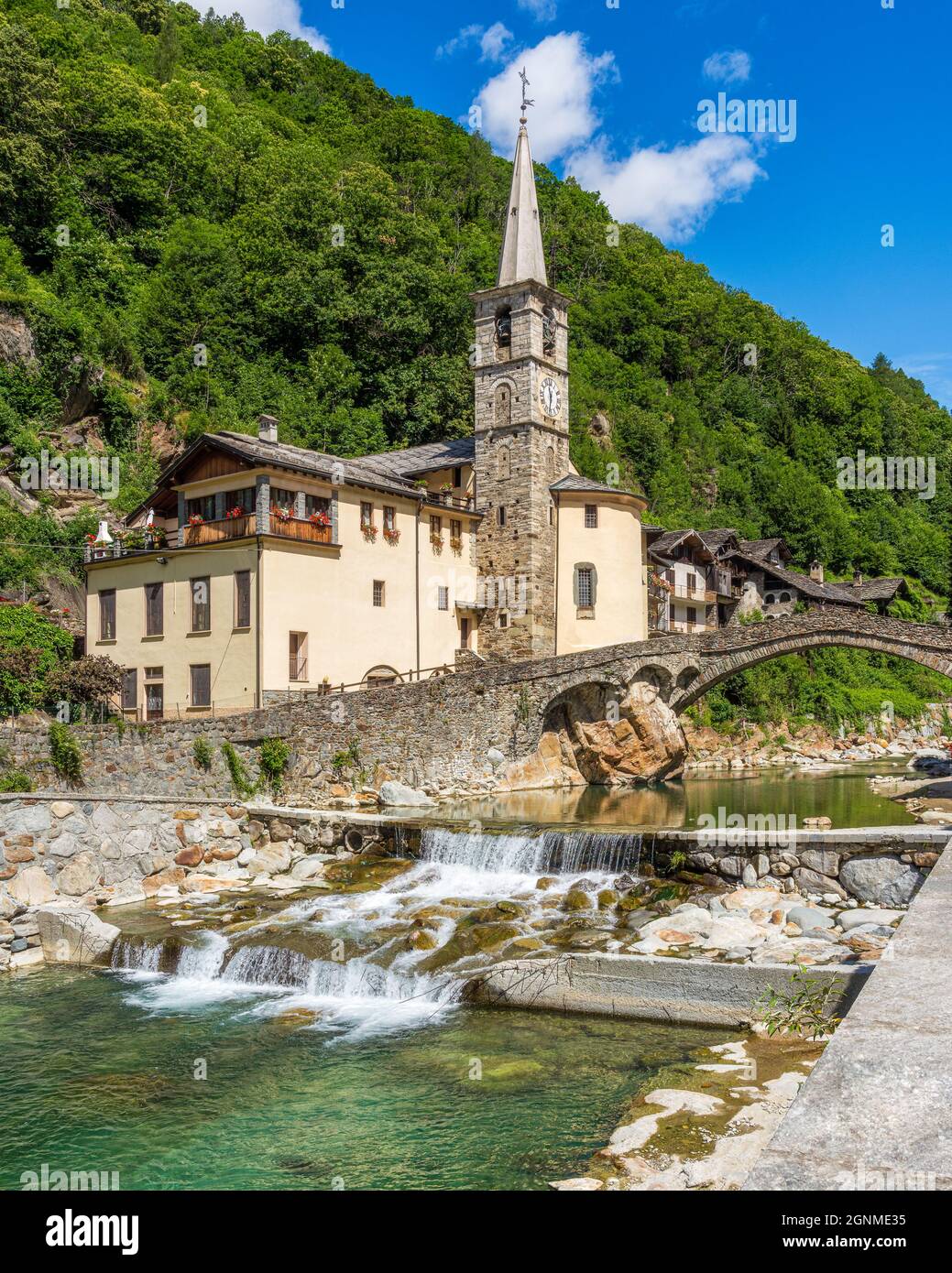 The beautiful village of Fontainemore in the Lys Valley. Aosta Valley,  northern Italy Stock Photo - Alamy