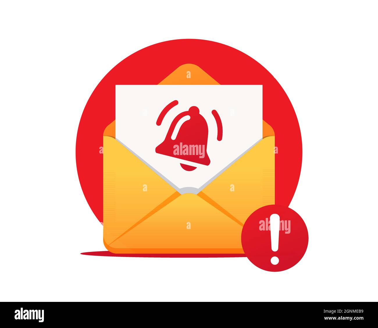 Email reminder, vector icon. Notification of a new email. New email message. Isolated on a white background Stock Vector