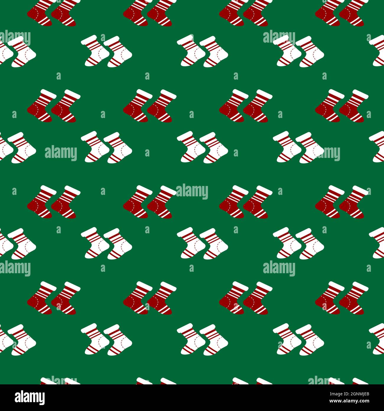 Pattern with multi-colored socks. Christmas vector s illustration. Stock Vector