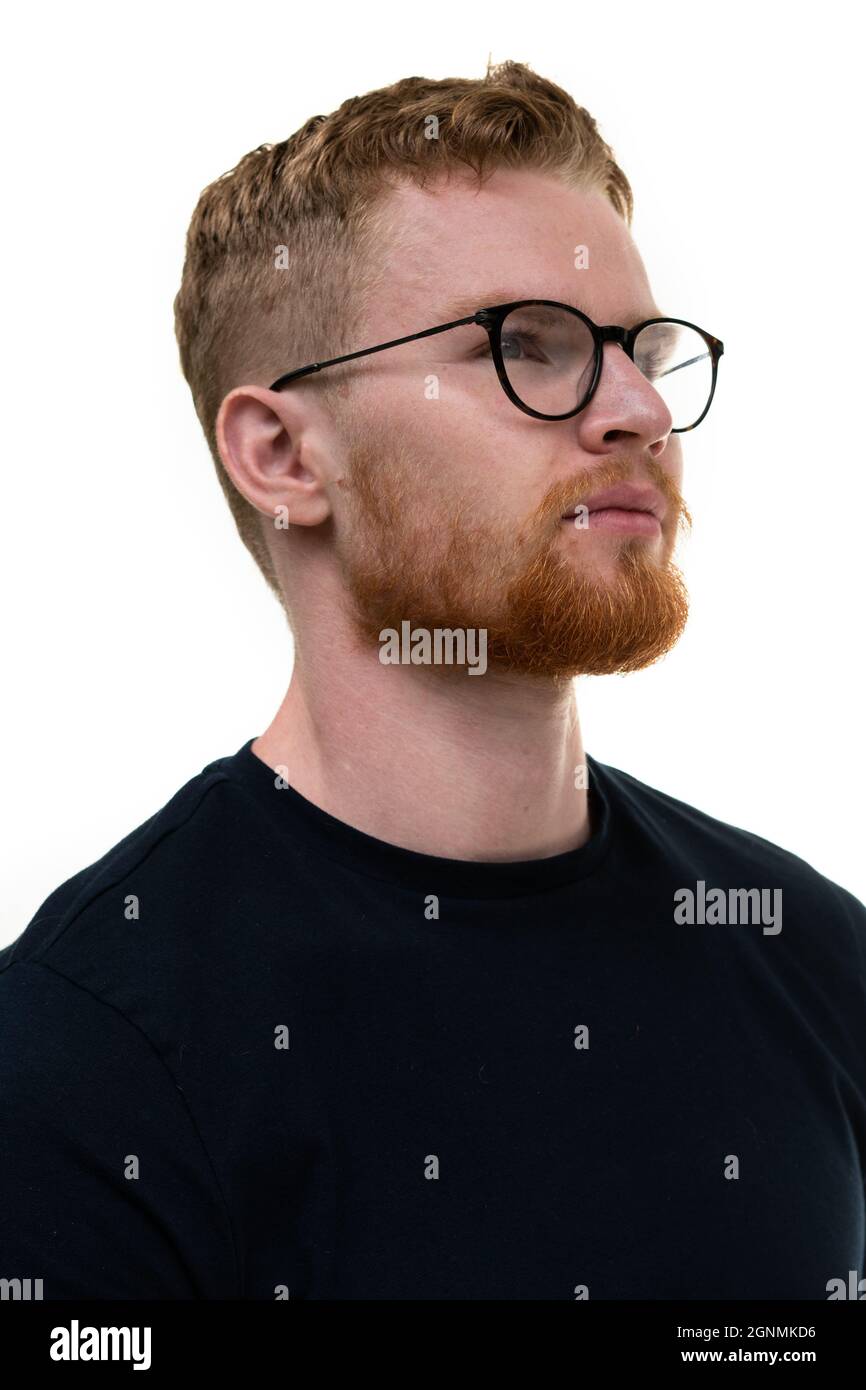 A portrait of a man isolated on a white background Stock Photo - Alamy