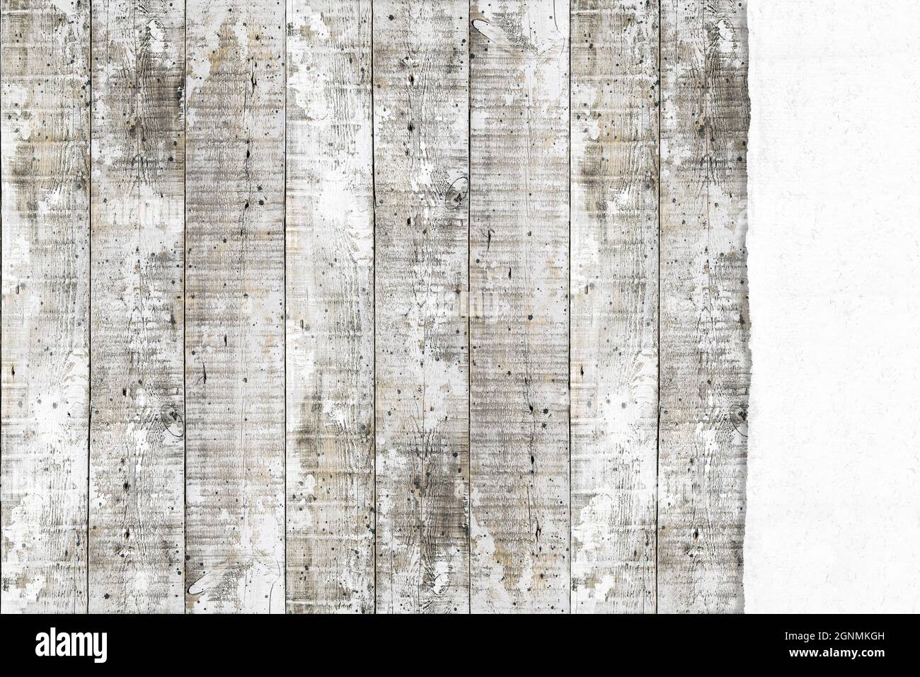 Ripped paper on wooden wall background. Paper border right wood texture ...