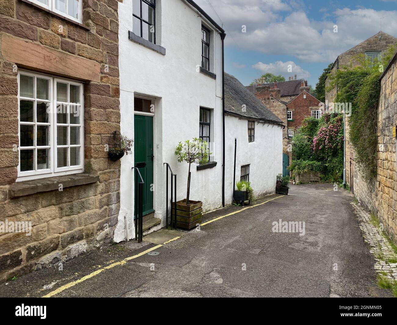 Narrow streets of Wirksworth in Derbyshire, UK Stock Photo