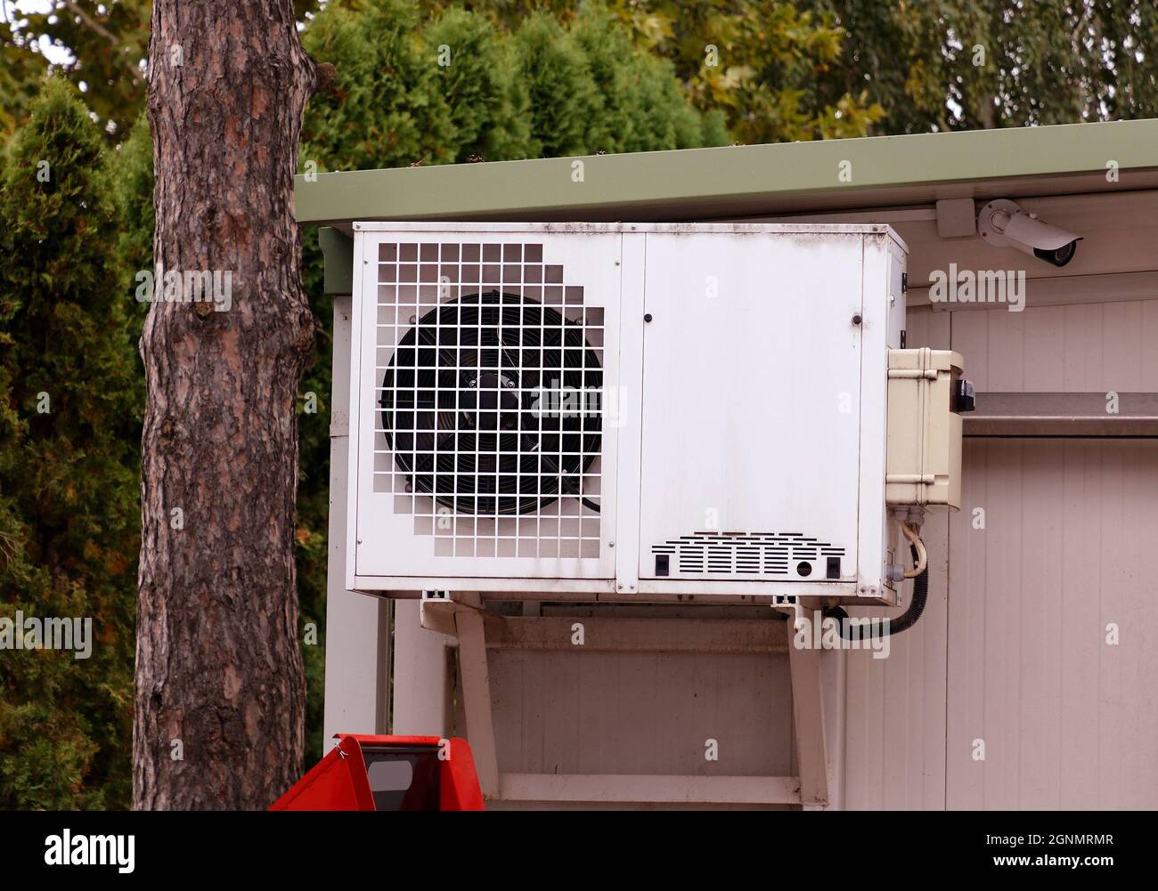 Air conditioner outdoor unit on building facade wall Stock Photo Alamy