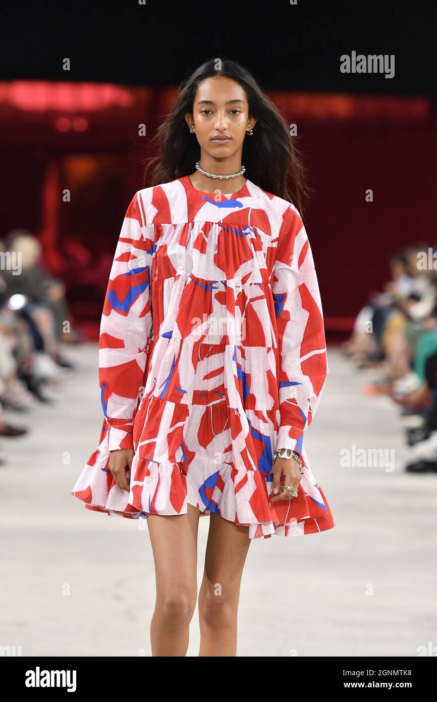 Model walks on the runway at the Emilio Pucci fashion show during Fall /  Winter 2020 / 2021 Milan Fashion Week in Milan, Italy on Feb. 20, 2020.  (Photo by Jonas Gustavsson/Sipa USA Stock Photo - Alamy