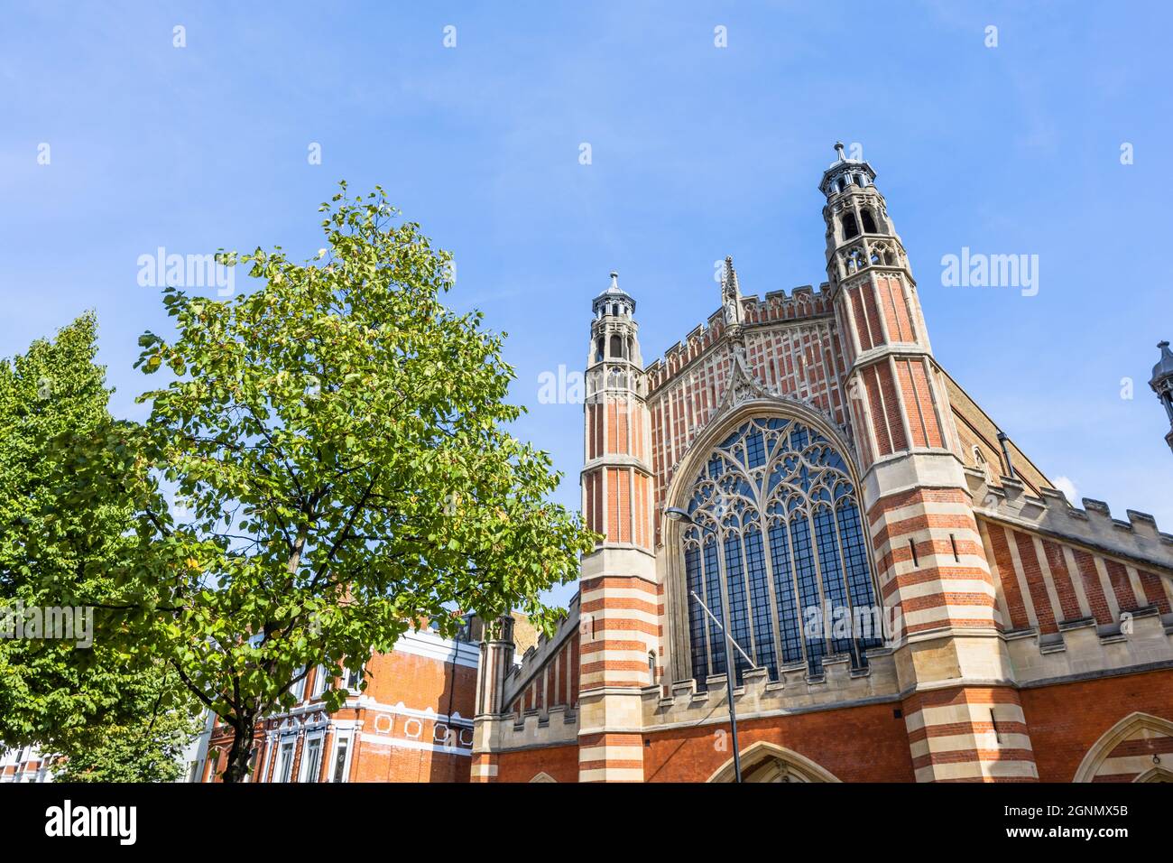 Exterior of Holy Trinity Sloane Square, a large Anglican church in Sloane Street in the Royal Borough of Kensington & Chelsea, central London SW1 Stock Photo