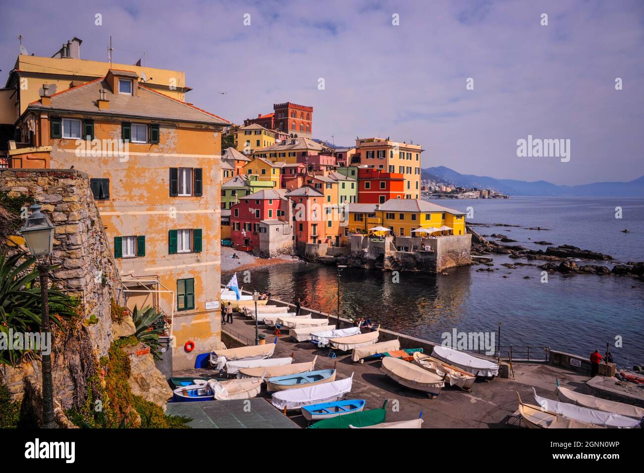 The Old Fishing Village Of Boccadasse Genoa Liguria Italy Europe the-old-fishing-village-of-boccadasse-genoa-liguria-italy-europe