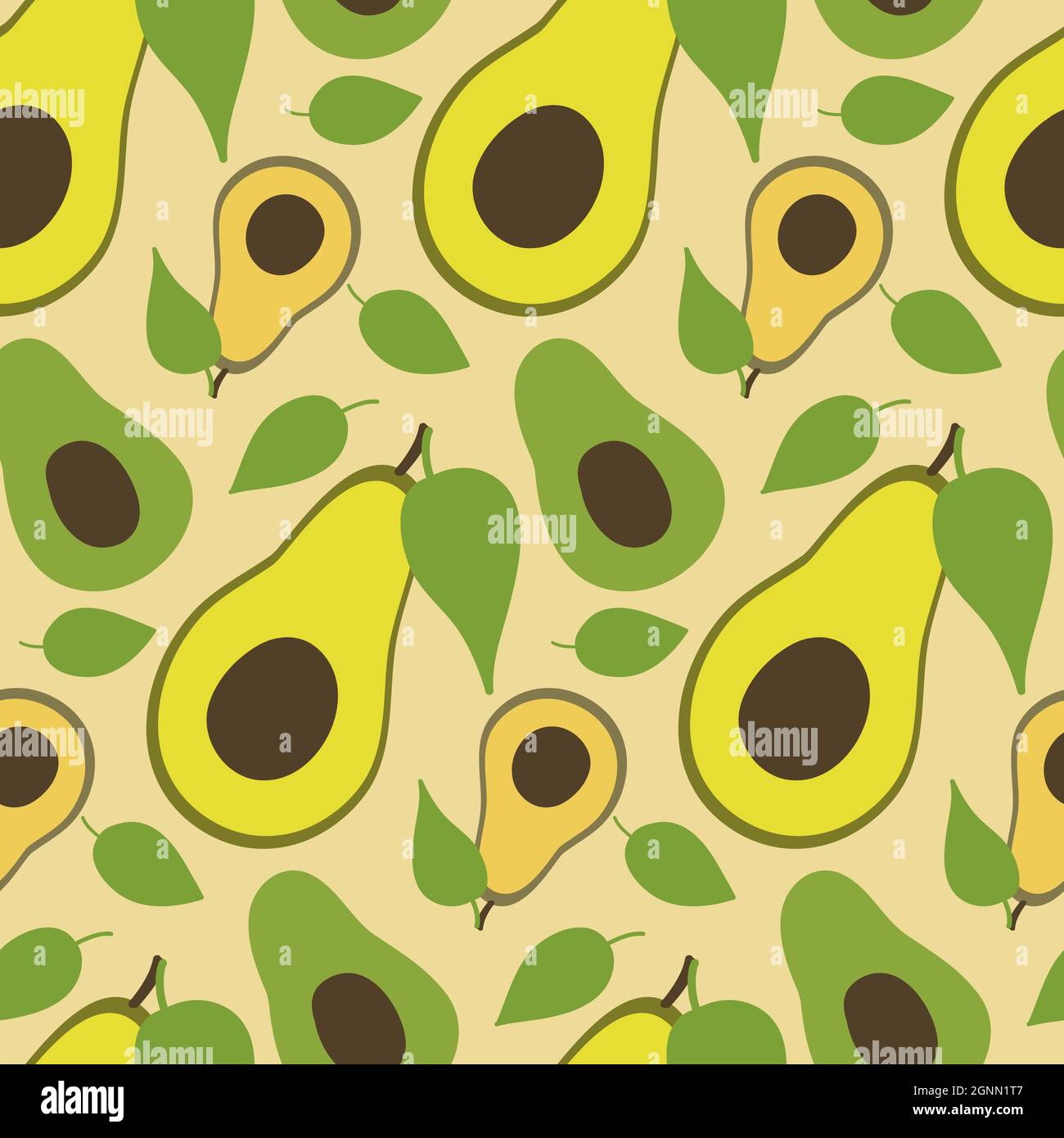 Avocado seamless pattern with bone, vector illustration for textiles ...