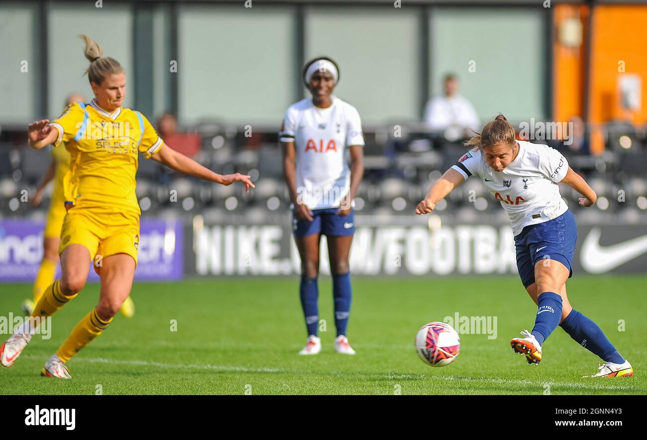 Kit Graham (Tottenham Hotspur #16) takes a shot During the Womens Super ...