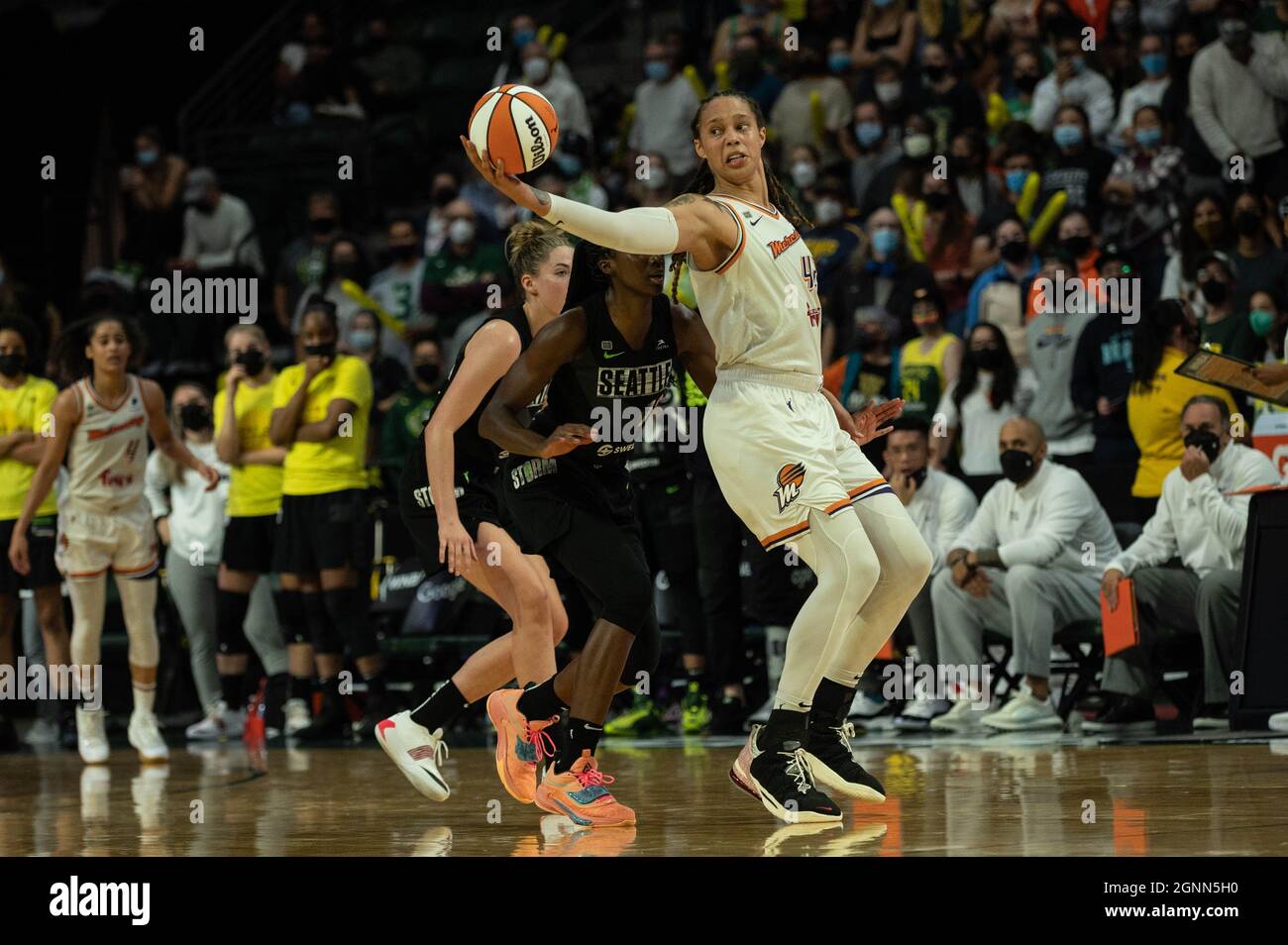 Brittney Griner (42 Phoenix Mercury) during the Womens National Basketball  Association Playoff game between Seattle Storm v Phoenix Mercury at Angel  of the Winds Arena in Everett, Washington Stock Photo - Alamy