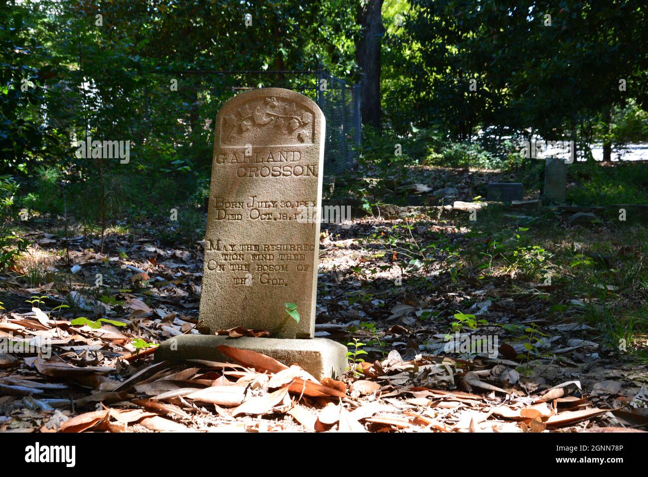 Weathered headstones in the historic African American Oberlin Cemetery