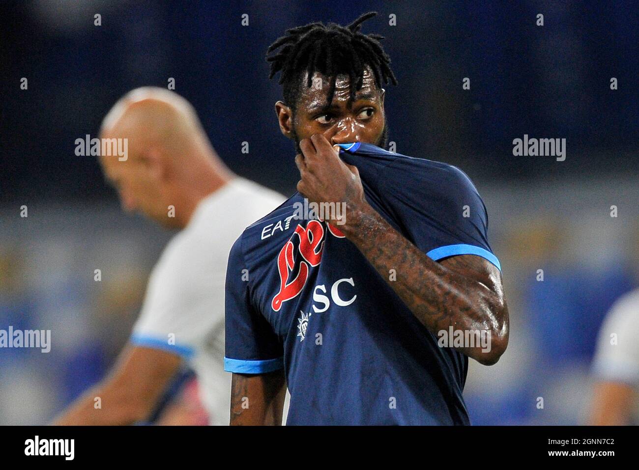 Frank Anguissa Player Of Napoli During The Match Of The Italian Seriea League Between Napoli Vs Cagliari Final Result 2 0 Match Played At The Diego Armando Maradona Stadium Naples Italy September 26