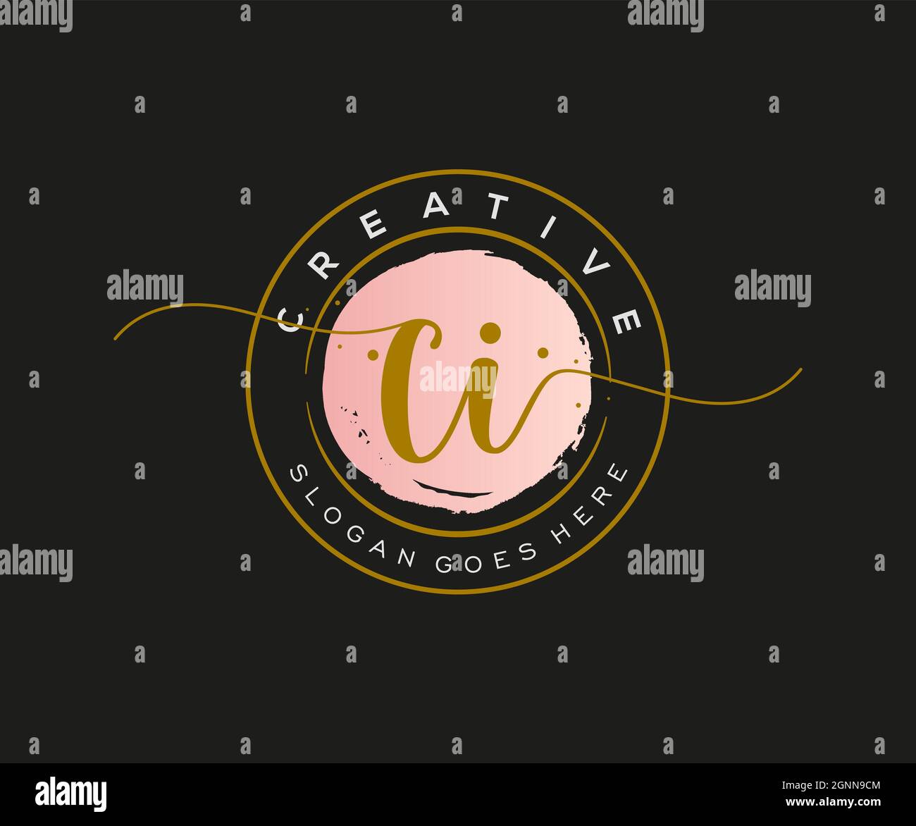 CI Feminine logo beauty monogram and elegant logo design, handwriting ...