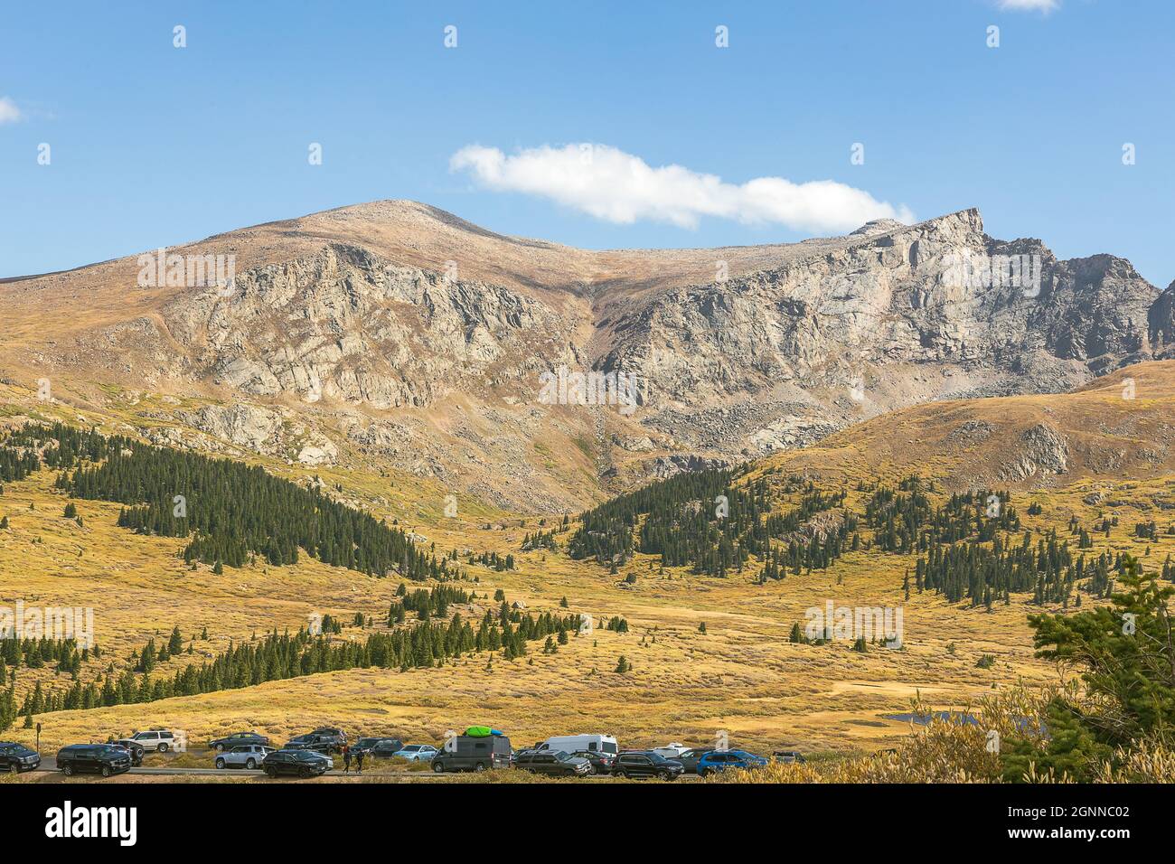 Panoramic view of Mount Bierstadt at Guanella pass in Colorado Stock Photo