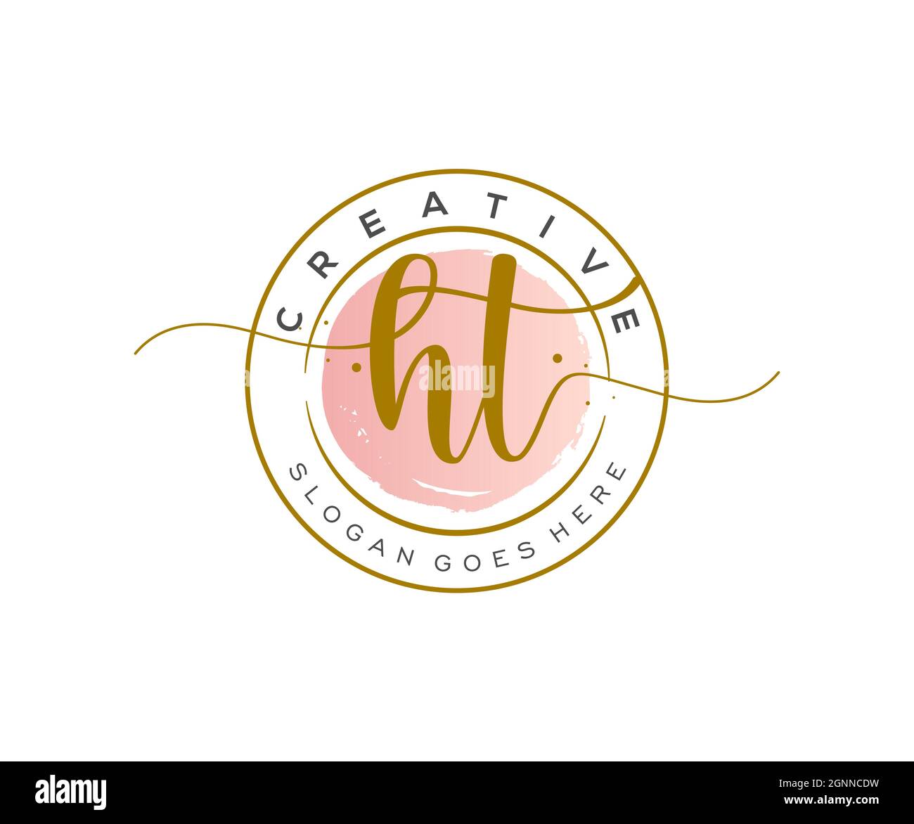 HT Feminine logo beauty monogram and elegant logo design, handwriting ...